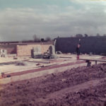First Bungalow Under Construction 1978  with Louise aged 6.