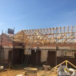 Plot 44 trusses on gable brickwork for roofer