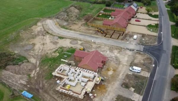 Image from drone taken over Hungate Road site in November 2021